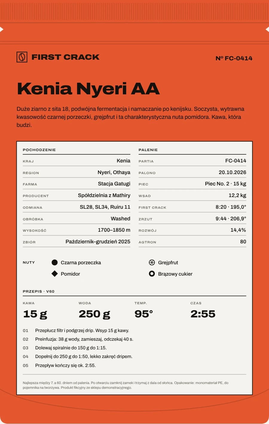 Kenia Nyeri AA, Tył